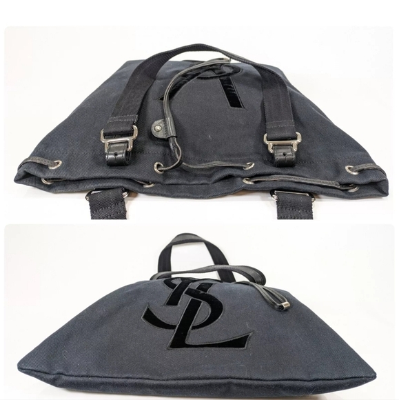 YSL 🔥 Rare 🔥 Rive Gauche Kahala Canvas and Leather Tote Bag! - Picture 9 of 10